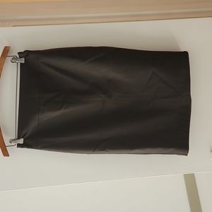 Olive Green Pencil Skirt with Gold Zipper on the Side. Size 4